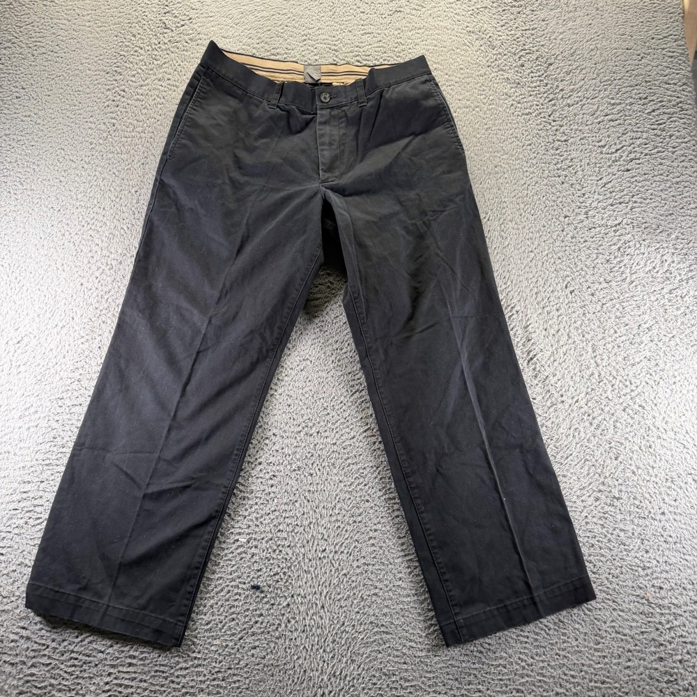 Gap Pant Mens 31x28 Black Cotton Khakis Straight Relaxed Fit Workwear Utility